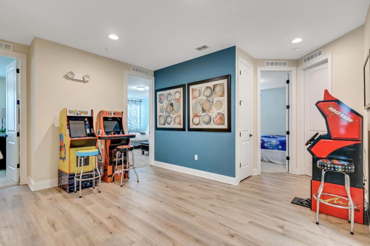 Huge 10 Bdr Family House With Arcades And Free Pool Heat Near Disney Orlando Eksteriør bilde